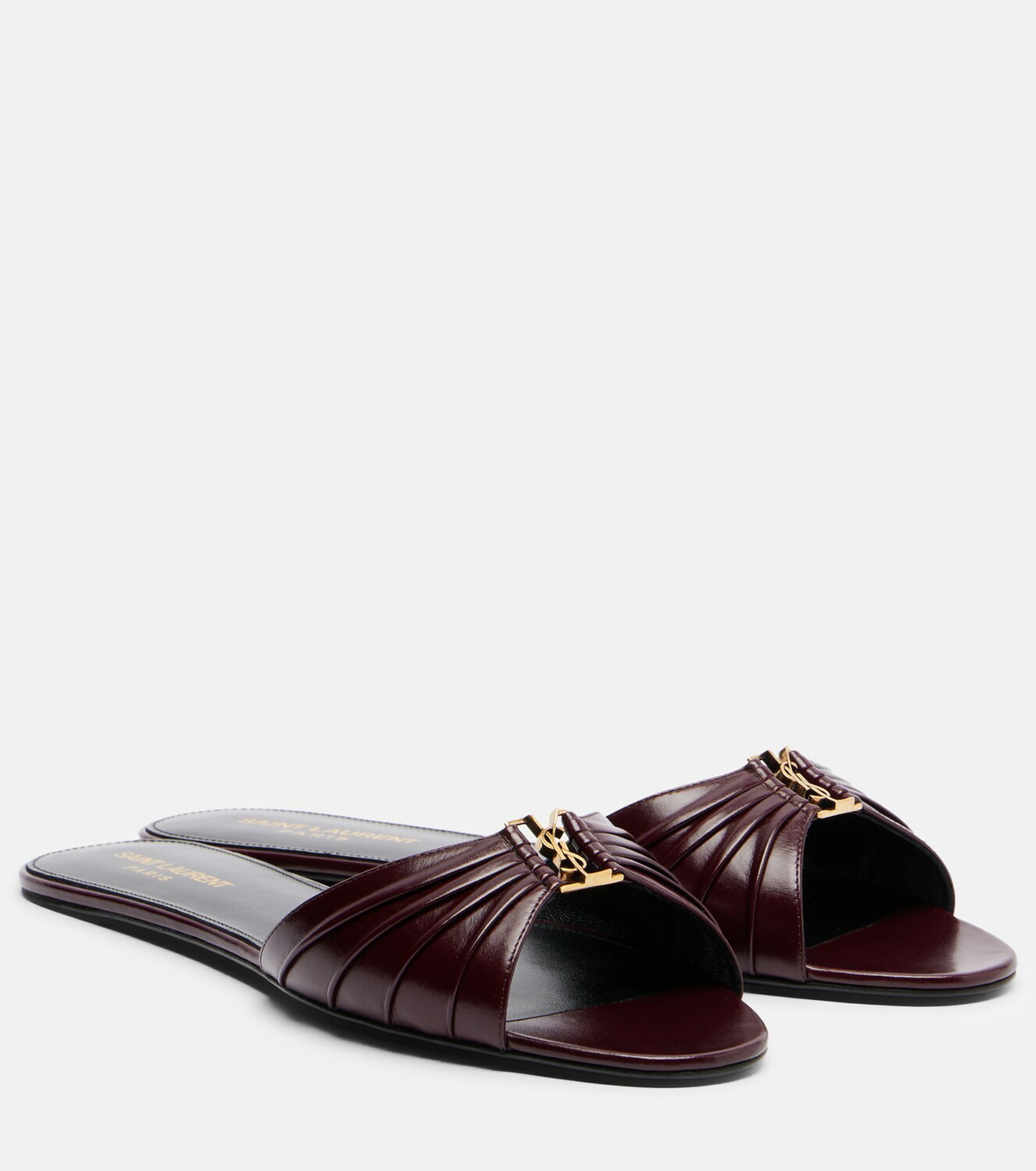 Saint Laurent Babylone leather slides