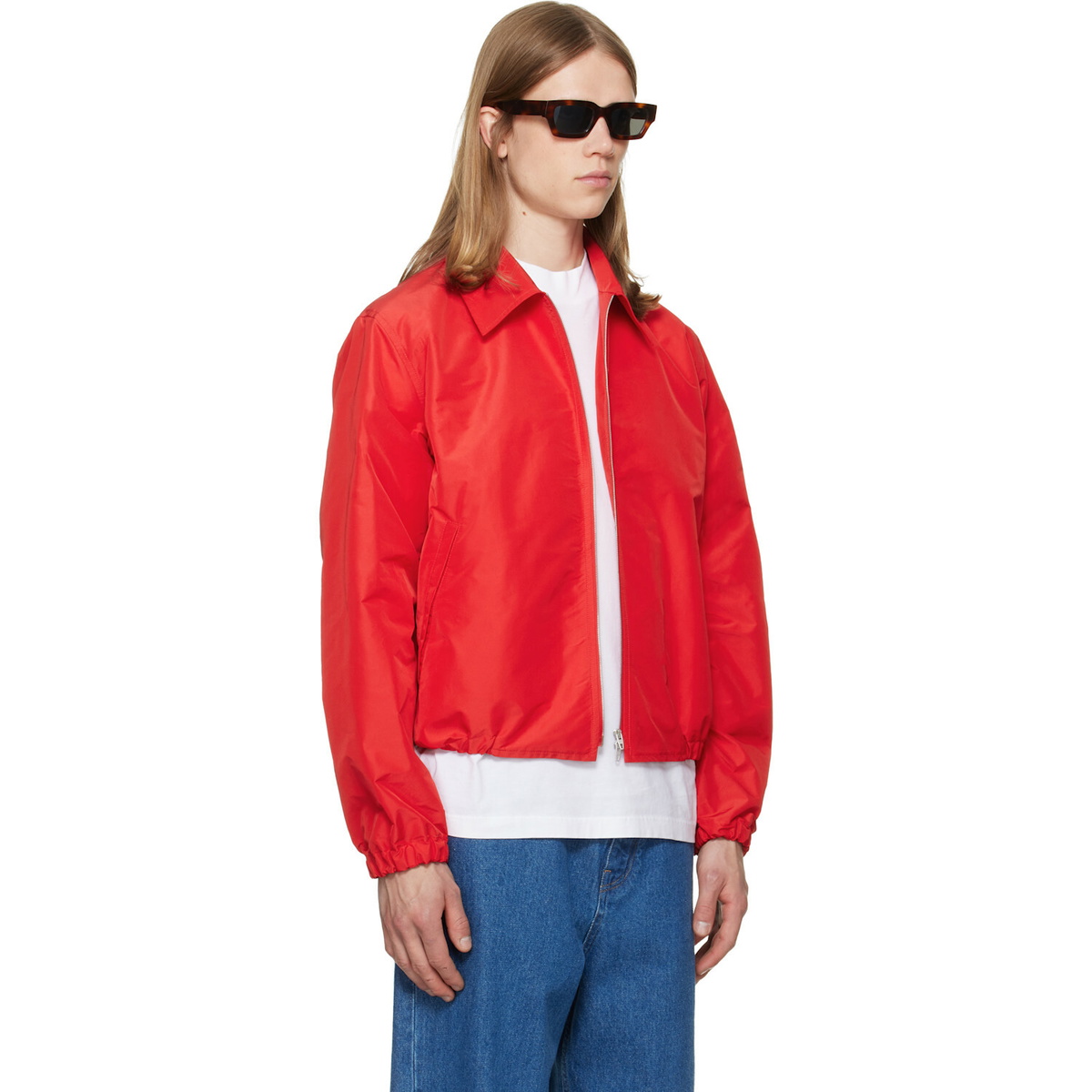 Jil Sander Red Taffeta Jacket