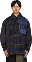 Feng Chen Wang Navy Paneled Jacket