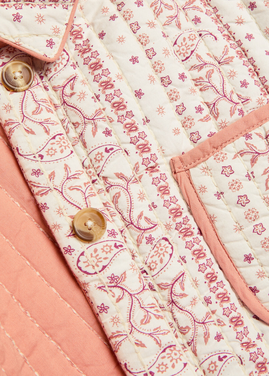 Free People Alexie Printed Cotton Jacket Cream