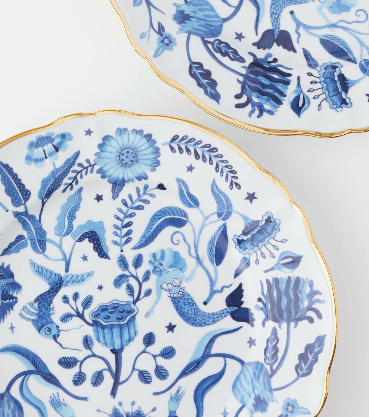 Bitossi Marino set of 4 porcelain dinner plates