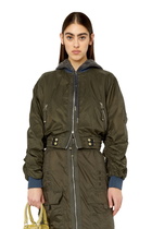 Diesel Bomber jacket in light nylon - Jackets Womens in Green