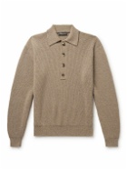 Loro Piana - Ribbed Cashmere Polo Shirt - Brown