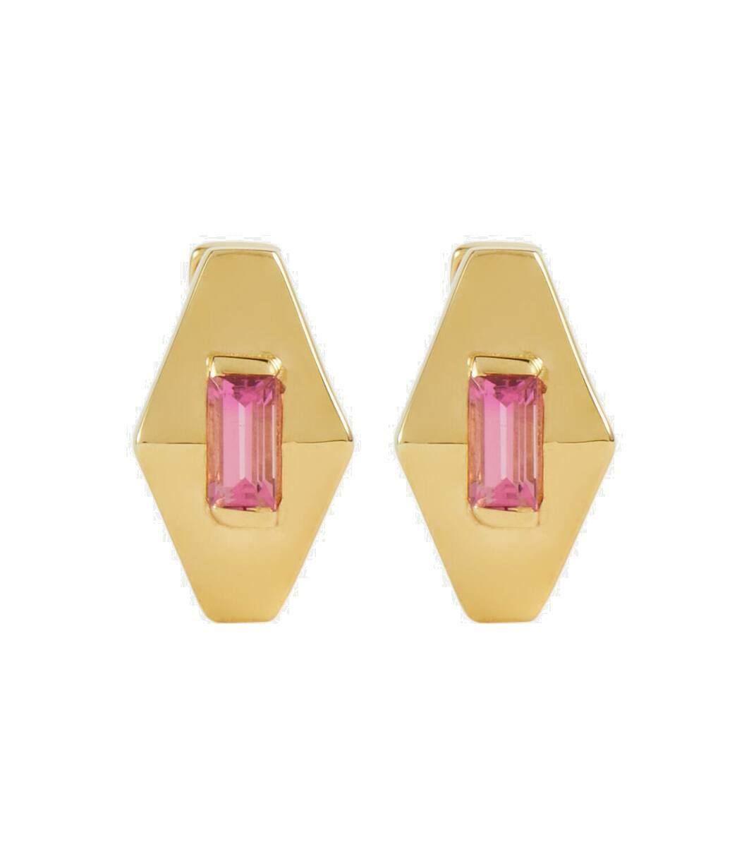 Aliita Deco Maxi embellished 9kt gold drop earrings Aliita