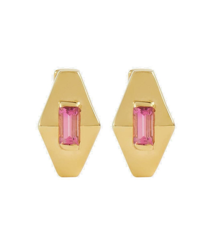 Photo: Aliita Deco Rombo Mini 9kt gold earrings with tourmaline