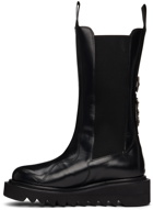 Toga Pulla Black Leather Mid-Calf Chelsea Boots