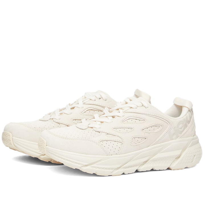 Photo: Hoka One One Men's U Clifton L Suede Sneakers in Eggnog