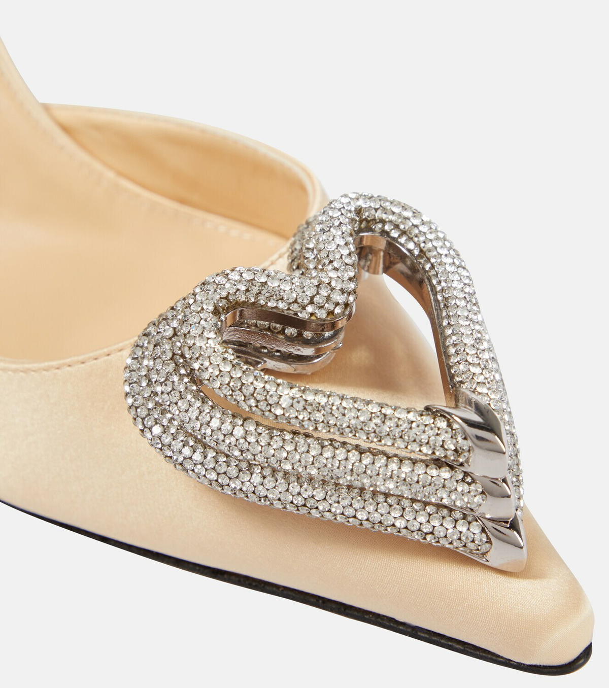 Mach & Mach Triple Heart embellished satin pumps MACH & MACH