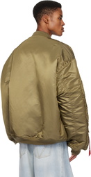 VETEMENTS Khaki Alpha Industries Edition Cargo Reversible Bomber Jacket
