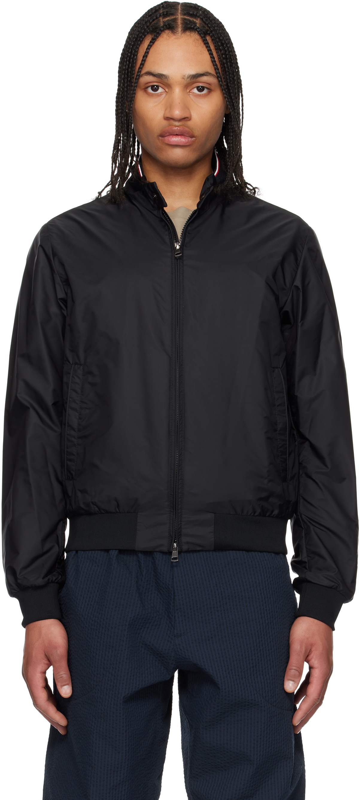Moncler: Black Reppe Rain Jacket | SSENSE