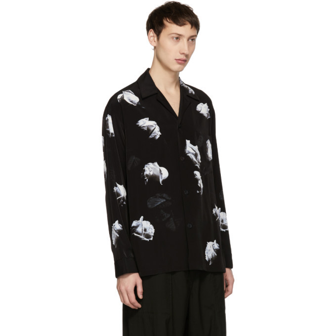 Lad Musician Black and White Rose Pyjama Shirt Lad Musician