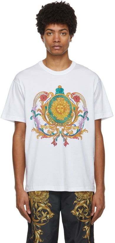 Photo: Versace Jeans Couture White Sunflower Garland T-Shirt