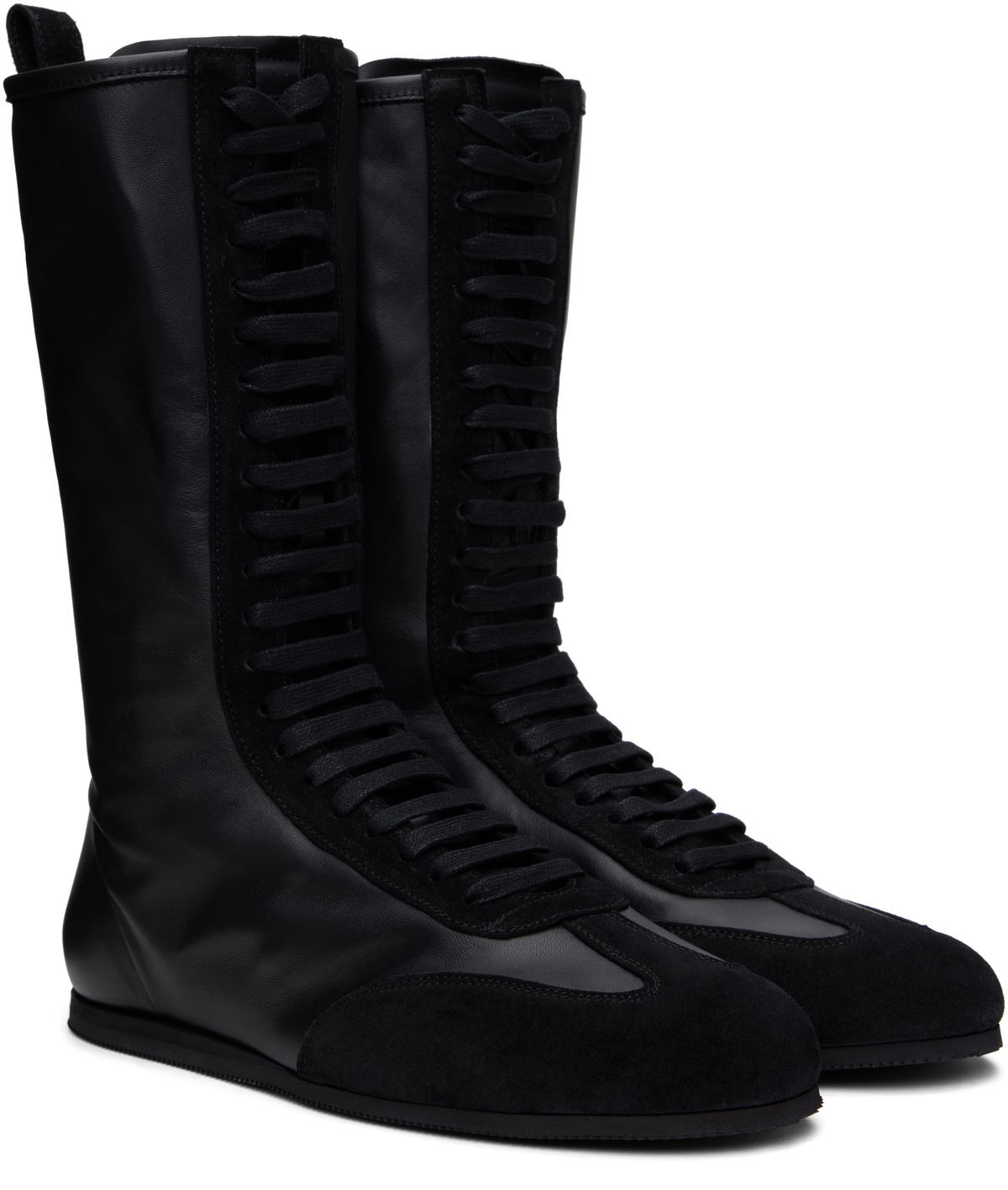 Ann Demeulemeester Black Juno High-Top Boxing Sneakers Ann