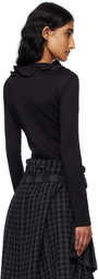 OPEN YY Black Ruffle Bodysuit