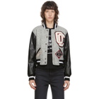Opening Ceremony Grey Cropped Varsity Bomber Jacket