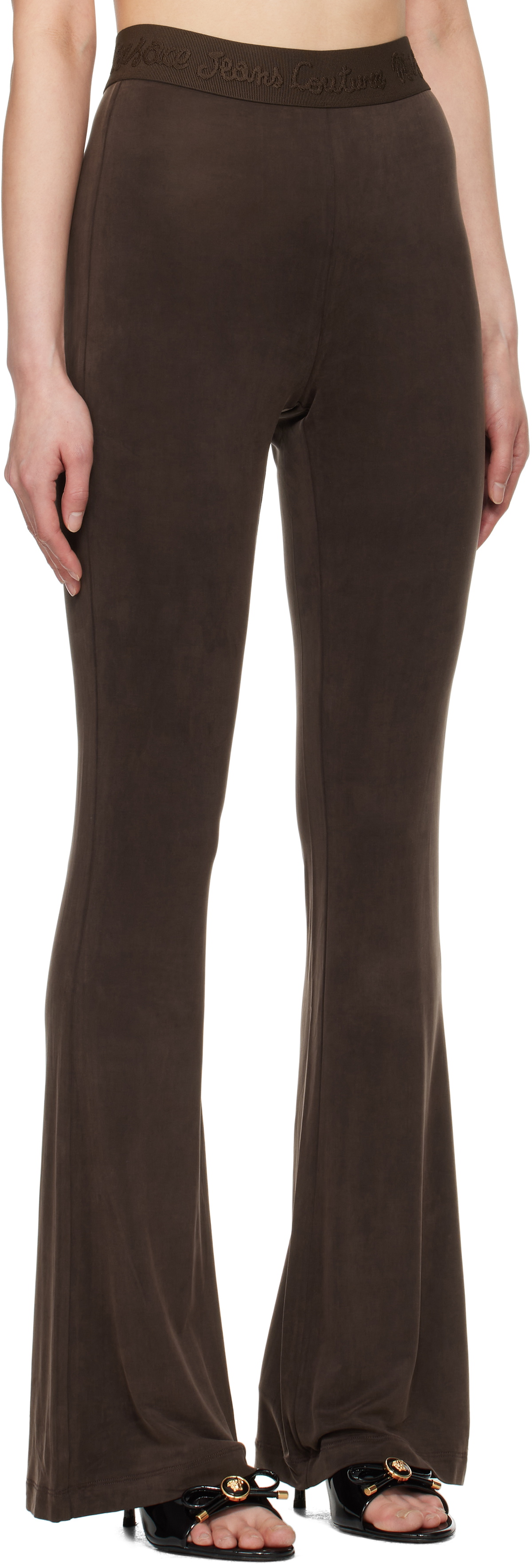 Versace Jeans Couture Brown Flared Leggings