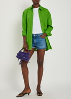 Mother The Dodger Fray Denim Shorts Blue