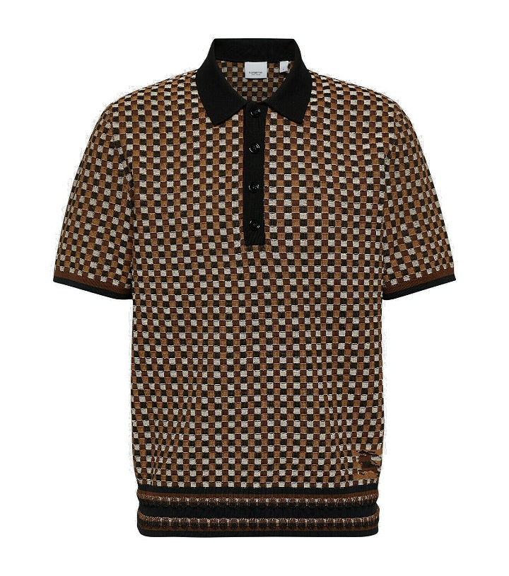 Photo: Burberry Checked knit polo sweater