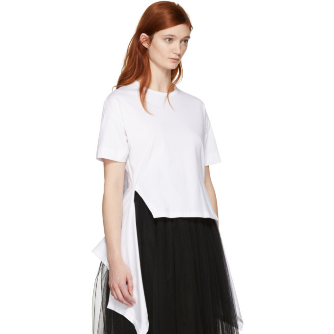 Cedric Charlier White Hanging Ruffle T-Shirt