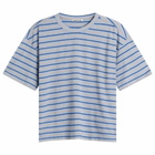 YMC Men's Triple Rapport Stripe T Shirt in Blue Multi