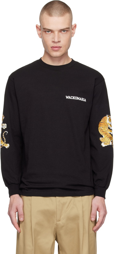 Photo: WACKO MARIA Black Crewneck Long Sleeve T-shirt