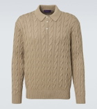 Ralph Lauren Purple Label Cable-knit cotton and silk polo sweater