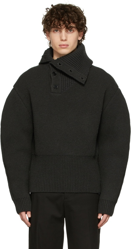 Photo: Bottega Veneta Grey Knit Jumper Turtleneck