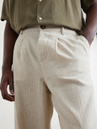Oliver Spencer - Cotton and Linen-Blend Drawstring Trousers - Neutrals