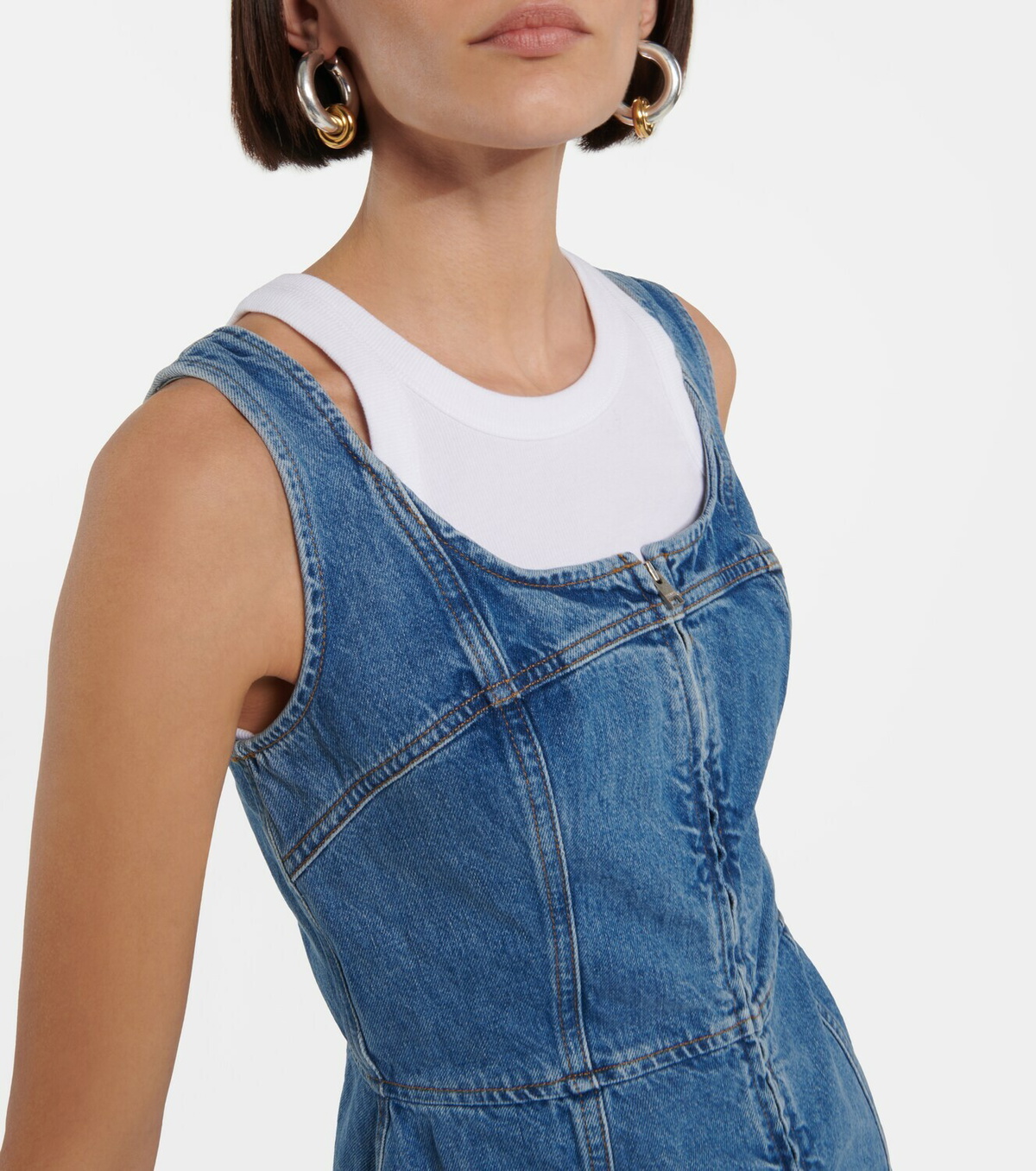 Frame Bustier denim minidress Frame Denim