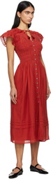 SEA NY Red Nomi S/S Midi Dress