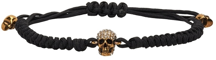Photo: Alexander McQueen Black Pavé Skull Friendship Bracelet