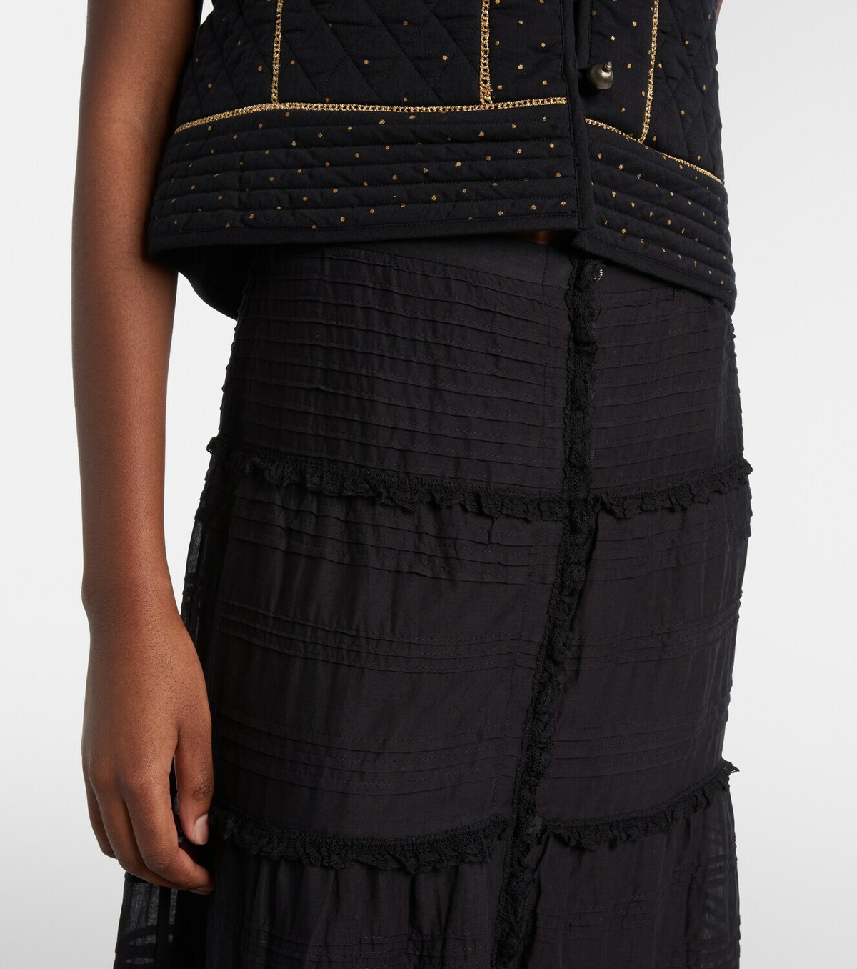 Marant Etoile Paoline lace-trimmed maxi skirt