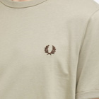 Fred Perry Men's Ringer T-Shirt in Warm Grey/Brick