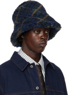 Burberry Navy Check Fleece Bucket Hat