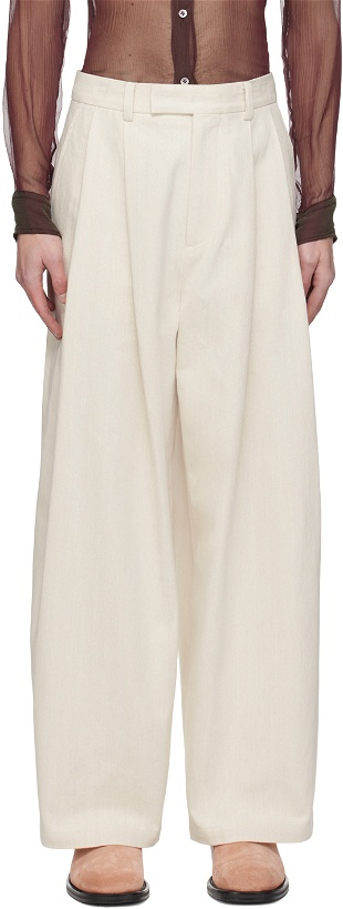 Photo: System Off-White Two Tuck Trousers
