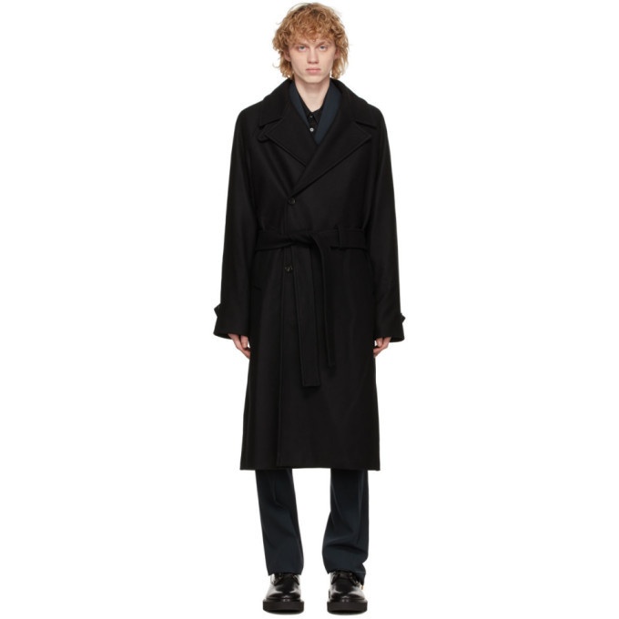 Photo: Rochas Homme Black Wool Double-Breasted Coat
