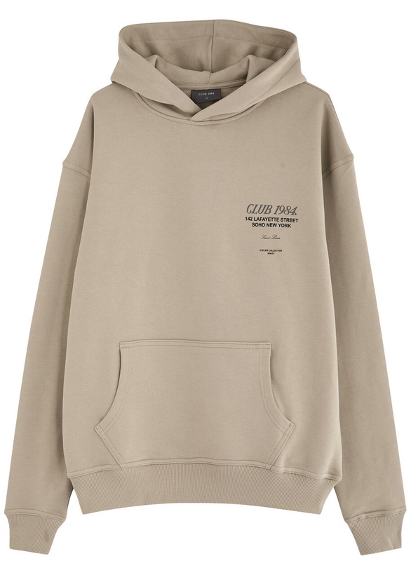 Photo: Club 1984 Soho Hooded Cotton Sweatshirt Brown