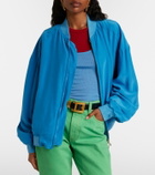 Versace Oversized silk poplin blouson jacket