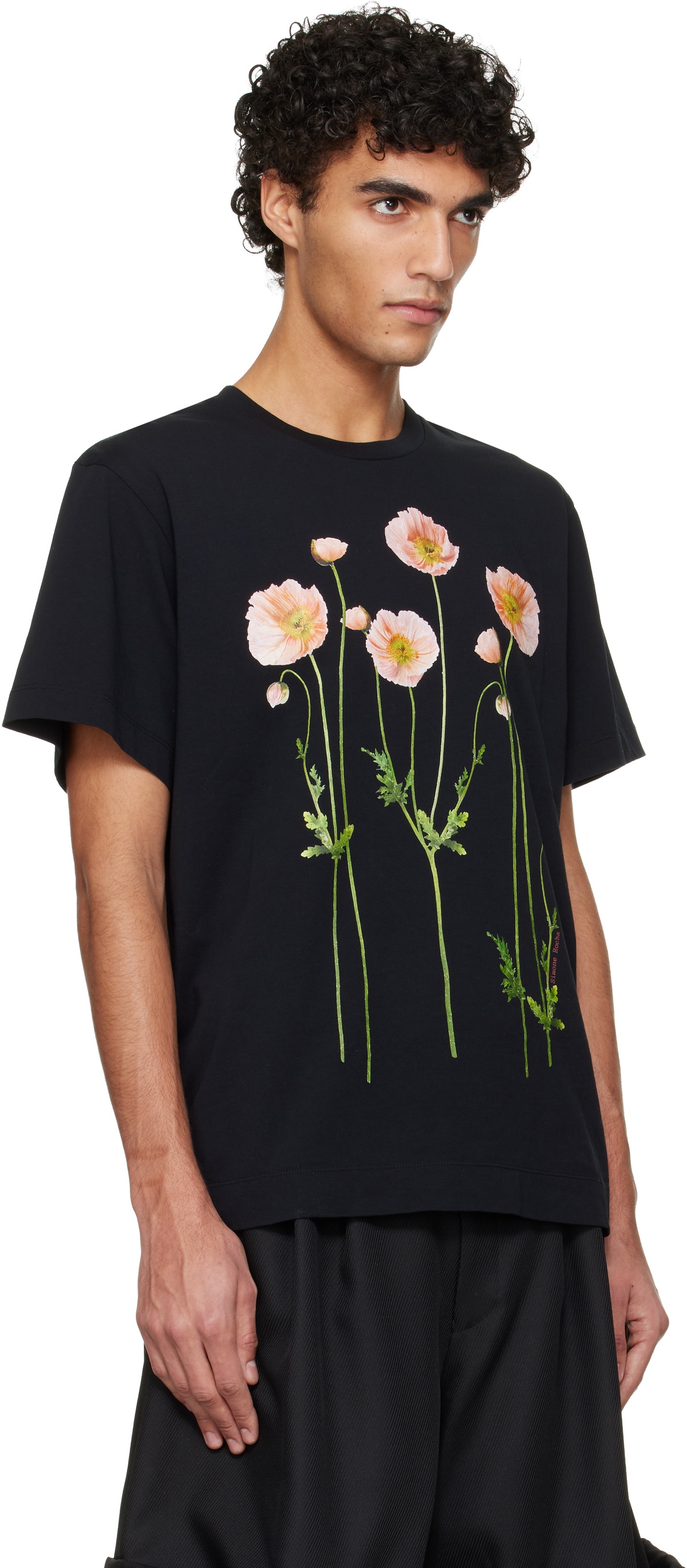 Simone Rocha Black Poppy Field T-shirt