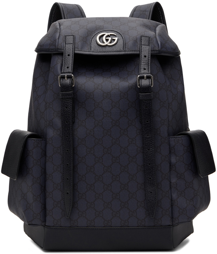 Photo: Gucci Navy Medium Ophidia GG Backpack