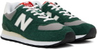 New Balance Green & Gray 574 Sneakers