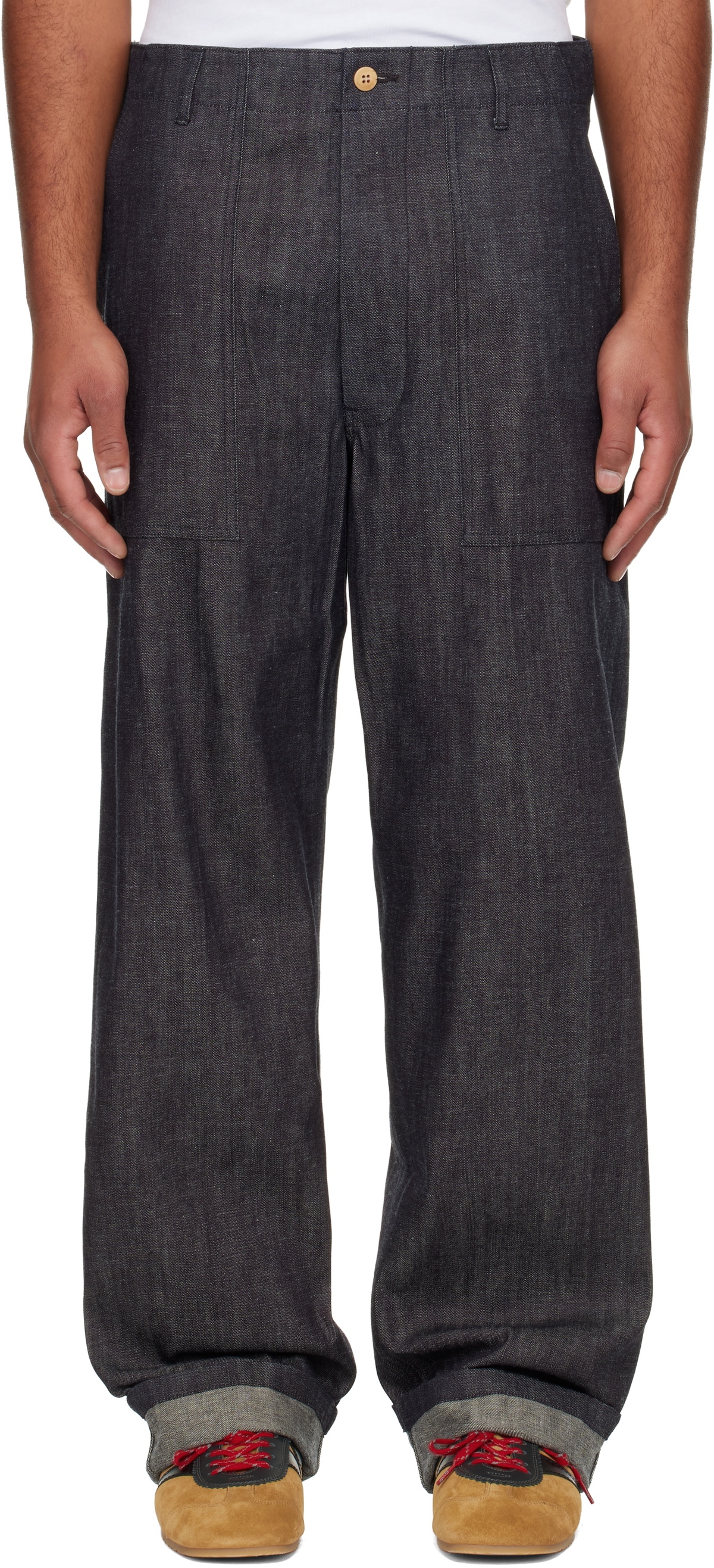 Visvim Men's Social Sculpture 11 13 oz Straight Leg Dry 26 Jeans