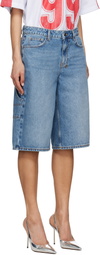 Ksubi Blue Low Rider Swept Denim Shorts