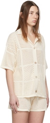 Nanushka Off-White Crocheted Ayaan Shirt