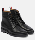 Thom Browne - Leather wingtip lace-up boots