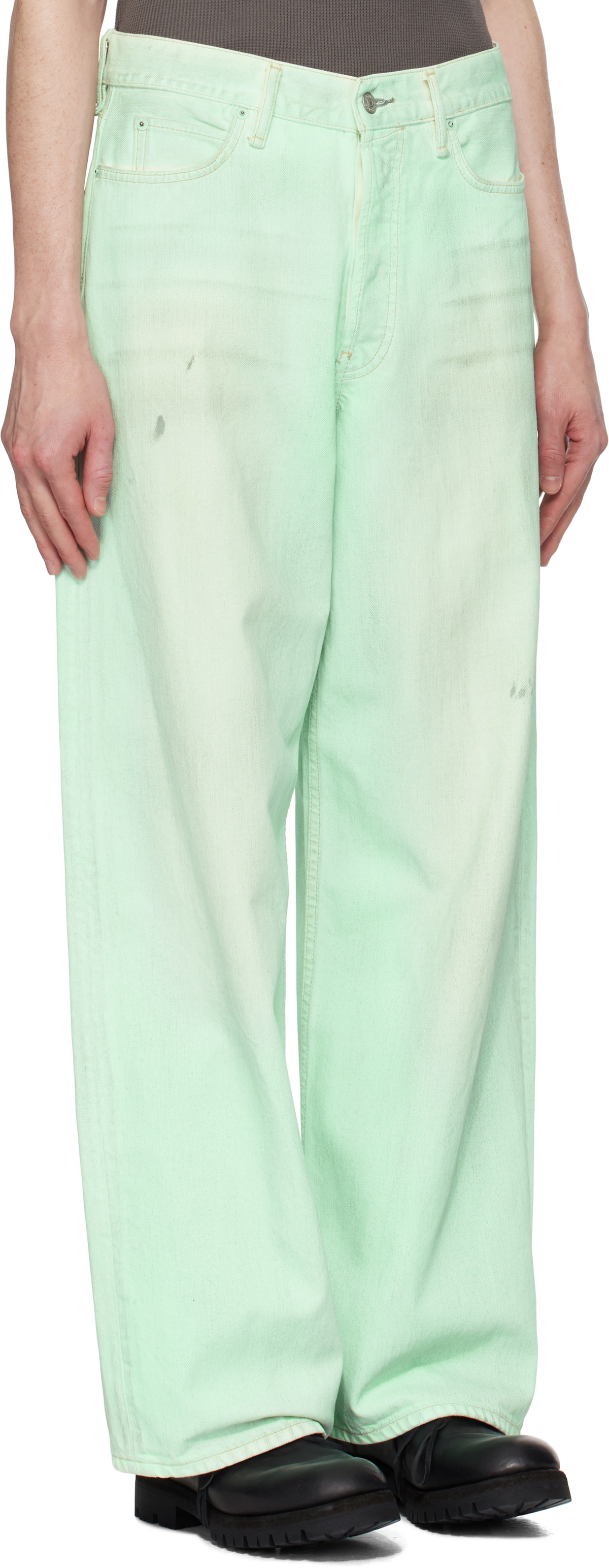Acne Studios Green Baggy Fit 1981M Jeans Acne Studios
