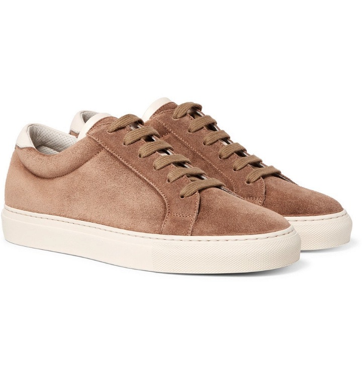 Photo: Brunello Cucinelli - Leather-Trimmed Suede Sneakers - Men - Brown