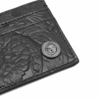 Versace Men's Barocco Embossed Leather Card Holder in Ruthenium 