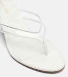 Veronica Beard Clea leather-trimmed wedge thong sandals