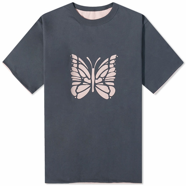 Photo: Needles Men's Reversible Logo T-Shirt in Charcoal